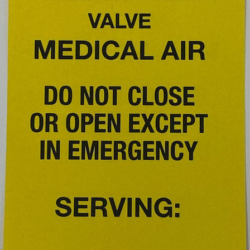 Medical Air Valve Tag