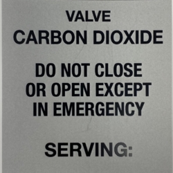 Carbon Dioxide Valve Tag